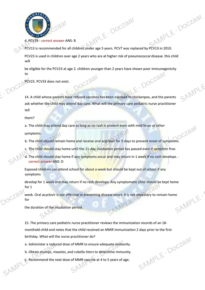 Preview page 153 of BURNS PEDIATRIC FINAL EXAM 2026/2027 | 550 HIGH-YIELD QUESTIONS & VERIFIED ANSWERS | LATEST TESTBANK | RECENT & MOST TES