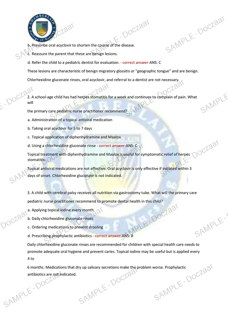Preview page 208 of BURNS PEDIATRIC FINAL EXAM 2026/2027 | 550 HIGH-YIELD QUESTIONS & VERIFIED ANSWERS | LATEST TESTBANK | RECENT & MOST TES