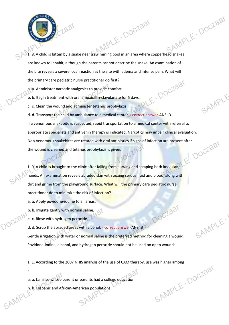 Preview page 251 of BURNS PEDIATRIC FINAL EXAM 2026/2027 | 550 HIGH-YIELD QUESTIONS & VERIFIED ANSWERS | LATEST TESTBANK | RECENT & MOST TES