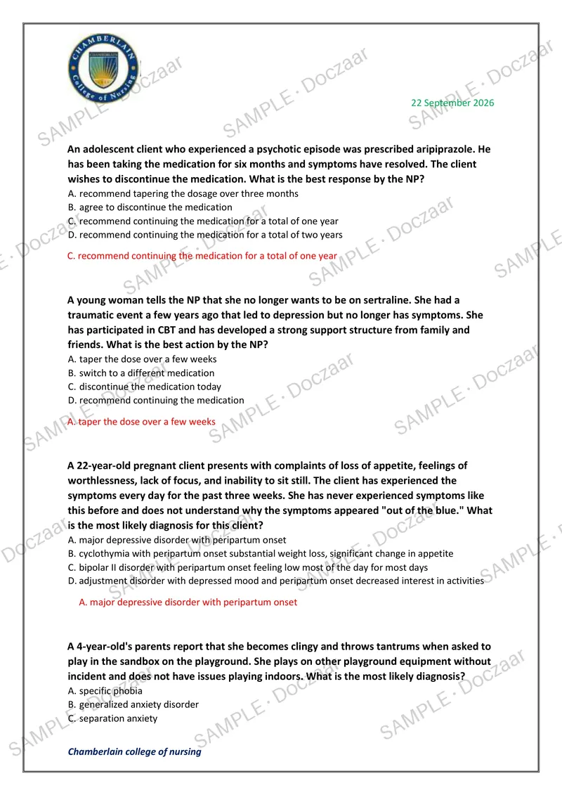 Preview page 20 of NR 606 MIDTERM EXAM 2026/2027 | 80 HIGH-YIELD QUESTIONS & VERIFIED ANSWERS | LATEST TEST PREP | RECENT & MOST TESTED TOP