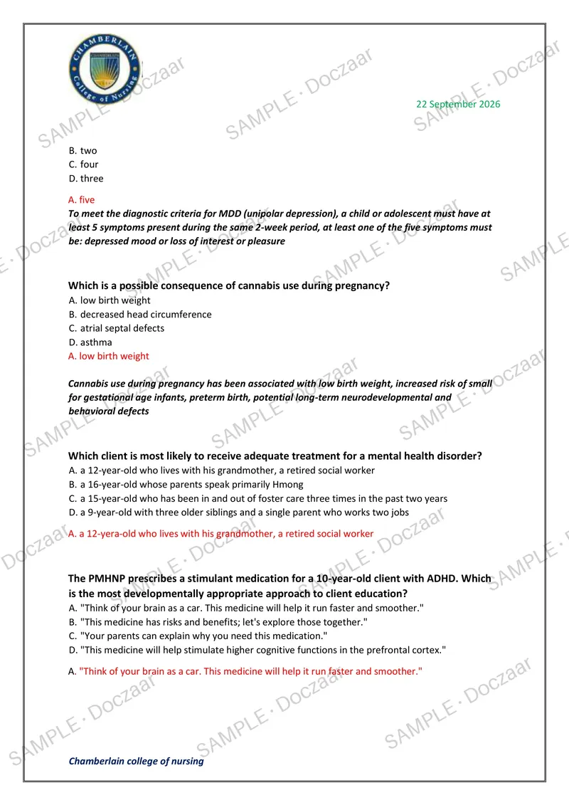 Preview page 9 of NR 606 MIDTERM EXAM 2026/2027 | 80 HIGH-YIELD QUESTIONS & VERIFIED ANSWERS | LATEST TEST PREP | RECENT & MOST TESTED TOP