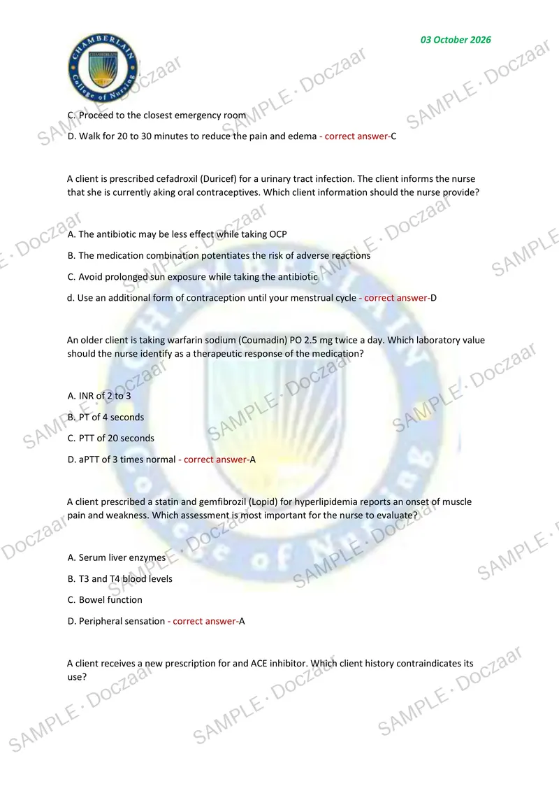 Preview page 13 of HESI PHARMACOLOGY EXAM 2026/2027 | 80 HIGH-YIELD QUESTIONS & VERIFIED ANSWERS | LATEST TESTBANK | RECENT & MOST TESTED T