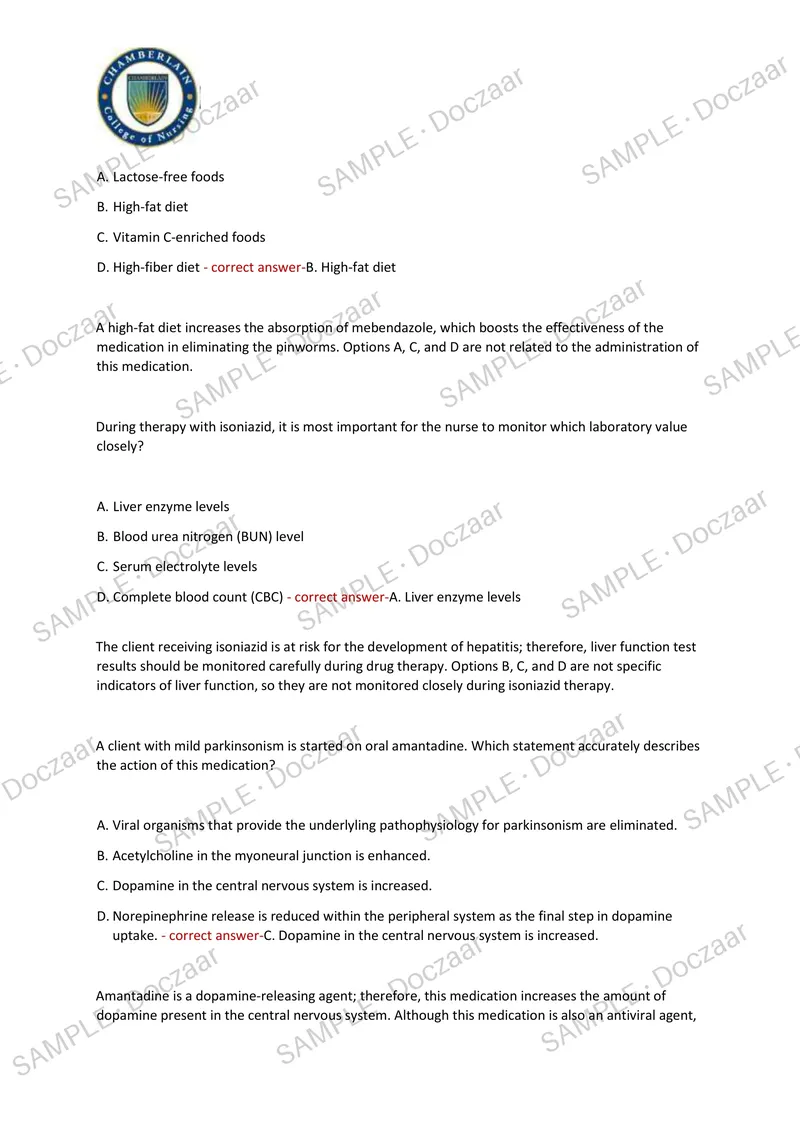 Preview page 20 of PHARMACOLOGY EVOLVE HESI EXAM 2026/2027 | 150 HIGH-YIELD QUESTIONS & VERIFIED ANSWERS WITH RATIONALES | LATEST TEST PREP