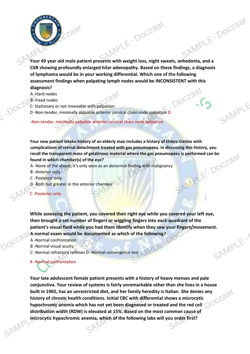 Preview page 15 of NR 603 CEA NEWEST 2026/2027 ACTUAL EXAM 150  QUESTIONS AND CORRECT (VERIFIED ANSWERS)  COVERING RECENT AND MOST TESTED Q