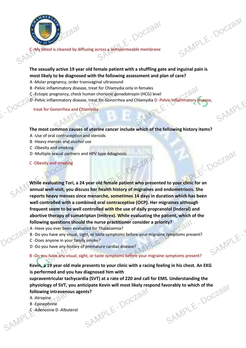 Preview page 31 of NR 603 CEA NEWEST 2026/2027 ACTUAL EXAM 150  QUESTIONS AND CORRECT (VERIFIED ANSWERS)  COVERING RECENT AND MOST TESTED Q