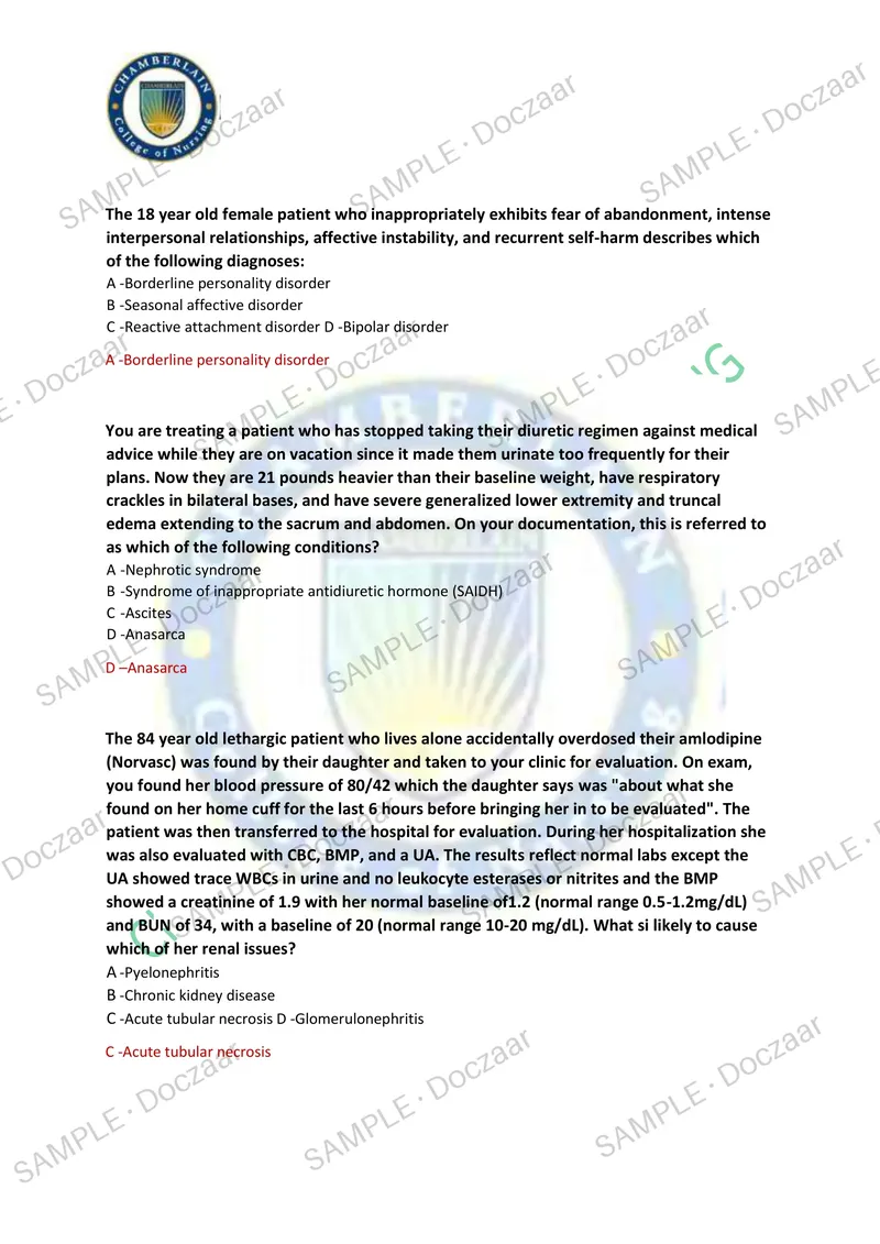 Preview page 6 of NR 603 CEA NEWEST 2026/2027 ACTUAL EXAM 150  QUESTIONS AND CORRECT (VERIFIED ANSWERS)  COVERING RECENT AND MOST TESTED Q