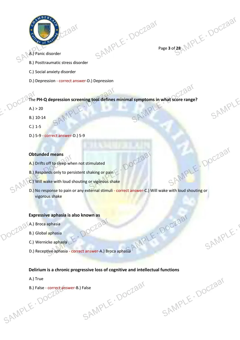 Preview page 3 of NSG 3160 EXAM 2 2026/2027 | 250 HIGH-YIELD QUESTIONS & VERIFIED ANSWERS WITH EXPLANATIONS | LATEST TEST PREP | RECENT &