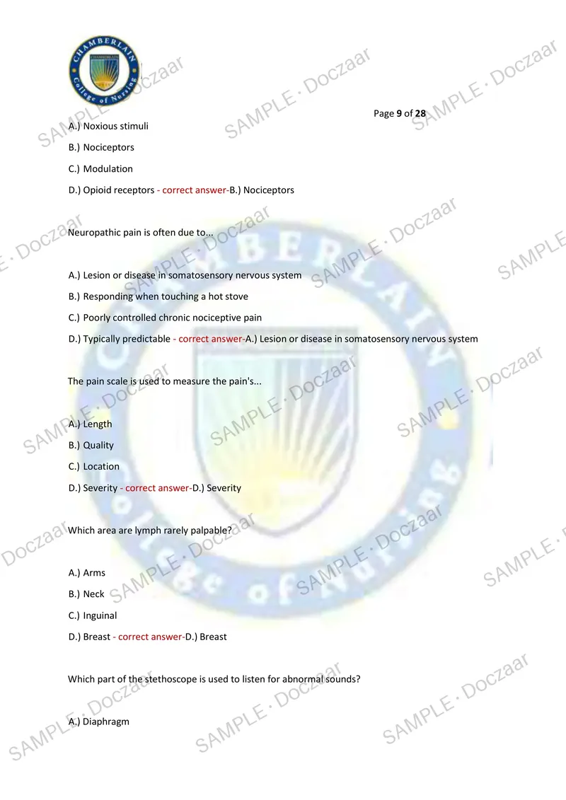 Preview page 9 of NSG 3160 EXAM 2 2026/2027 | 250 HIGH-YIELD QUESTIONS & VERIFIED ANSWERS WITH EXPLANATIONS | LATEST TEST PREP | RECENT &