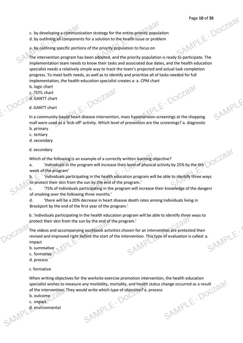 Preview page 10 of CHES NCHEC EXAM 2026/2027 | 170 HIGH-YIELD QUESTIONS & VERIFIED ANSWERS | LATEST TEST PREP | RECENT & MOST TESTED TOPICS