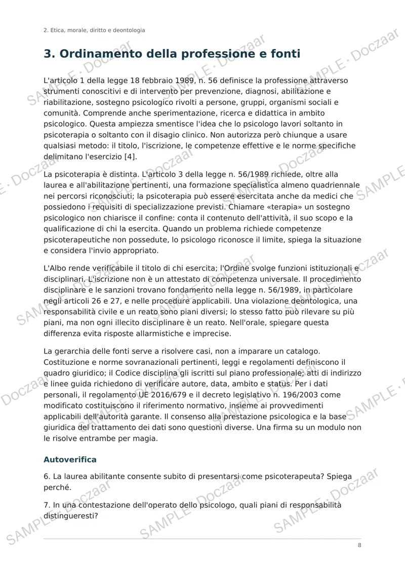Preview page 3 of Prova pratico valutativa per psicologi - deontologia ed etica