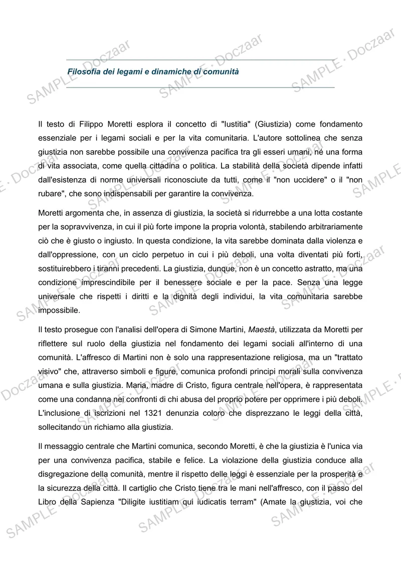 Preview page 1 of Filosofia dei legami sociali e dinamiche di comunità