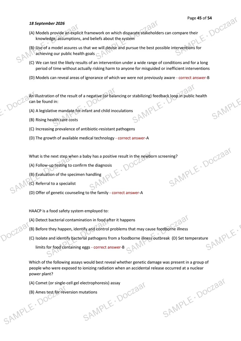 Preview page 45 of CPH EXAM 2026/2027 | 250 HIGH-YIELD QUESTIONS & VERIFIED ANSWERS | ALL SAMPLE QUESTIONS | LATEST TEST PREP | RECENT & MO