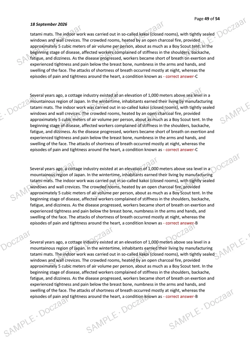 Preview page 49 of CPH EXAM 2026/2027 | 250 HIGH-YIELD QUESTIONS & VERIFIED ANSWERS | ALL SAMPLE QUESTIONS | LATEST TEST PREP | RECENT & MO