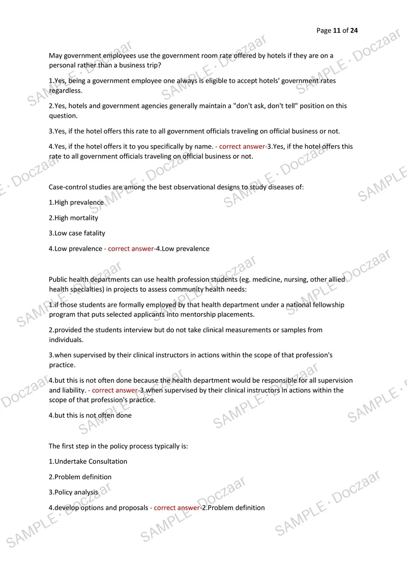 Preview page 11 of CPH EXAM 2026/2027 | 100 HIGH-YIELD QUESTIONS & VERIFIED ANSWERS | LATEST TEST PREP | RECENT & MOST TESTED TOPICS | A+ P