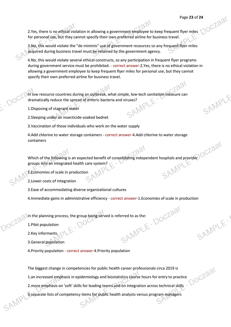 Preview page 23 of CPH EXAM 2026/2027 | 100 HIGH-YIELD QUESTIONS & VERIFIED ANSWERS | LATEST TEST PREP | RECENT & MOST TESTED TOPICS | A+ P