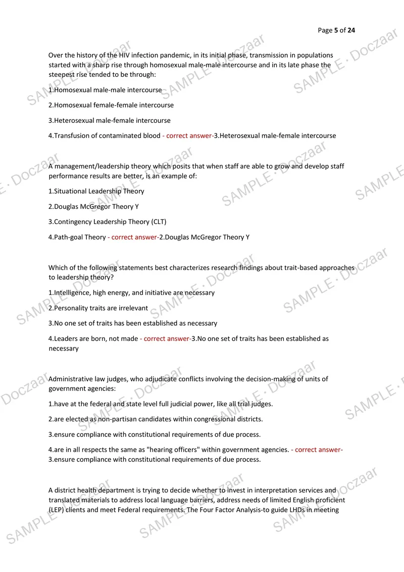 Preview page 5 of CPH EXAM 2026/2027 | 100 HIGH-YIELD QUESTIONS & VERIFIED ANSWERS | LATEST TEST PREP | RECENT & MOST TESTED TOPICS | A+ P
