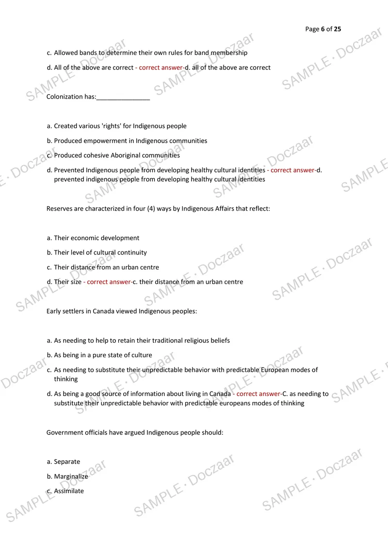 Preview page 6 of NATIVE STUDIES FINAL EXAM 2026/2027 | 100 HIGH-YIELD QUESTIONS & VERIFIED ANSWERS | LATEST TEST PREP | RECENT & MOST TES
