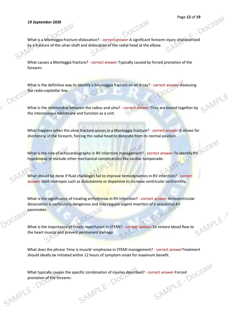 Preview page 12 of CERTIFIED EMERGENCY NURSE (CEN) EXAM 2026/2027 | 200 HIGH-YIELD QUESTIONS & VERIFIED ANSWERS | LATEST TEST PREP | RECENT