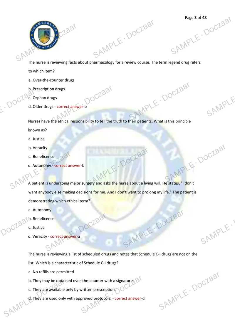 Preview page 3 of PHARMACOLOGY TEST BANK EXAM 1 2026/2027 | 200 HIGH-YIELD QUESTIONS & VERIFIED ANSWERS | LATEST TESTBANK | RECENT & MOST
