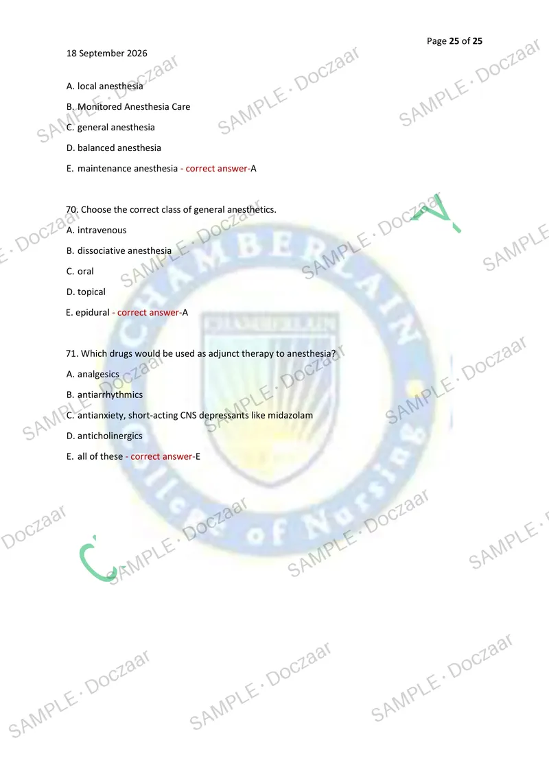 Preview page 25 of PHARMACOLOGY EXAM 1 2026/2027 | 100 HIGH-YIELD QUESTIONS & VERIFIED ANSWERS | LATEST TEST PREP | RECENT & MOST TESTED TO