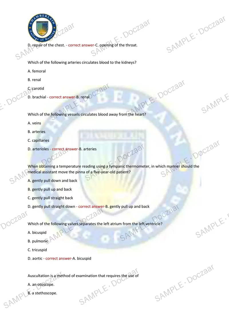 Preview page 14 of NCCT - Patient Intake and Care Exam 2026/2027 TEST EXAM  100 COMPREHENSIVE QUESTIONS /FREQUENTLY MOST TESTED  QUESTIONS