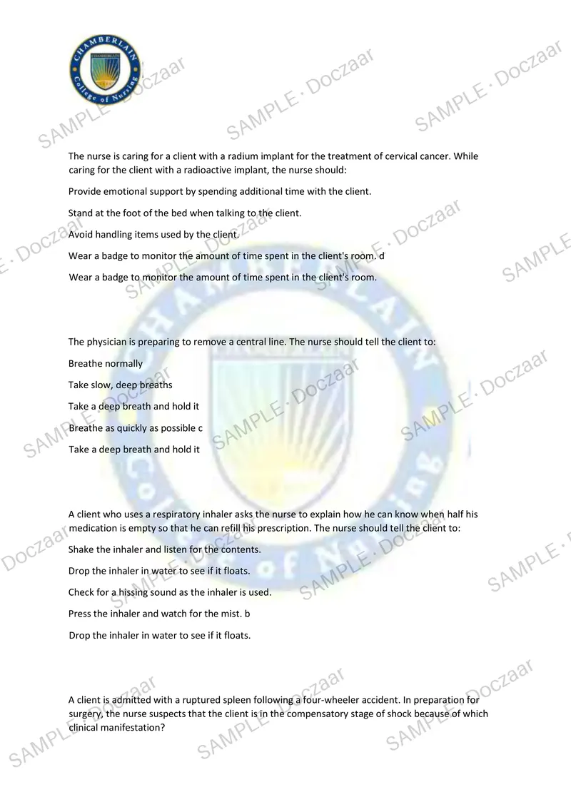 Preview page 53 of NCLEX RN TEST 1 2026/2027 | 350 HIGH-YIELD QUESTIONS & VERIFIED ANSWERS | LATEST TESTBANK | RECENT & MOST TESTED TOPICS
