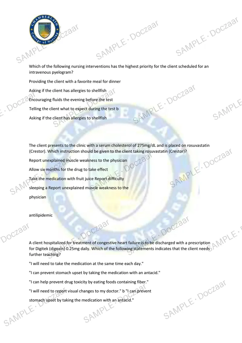 Preview page 88 of NCLEX RN TEST 1 2026/2027 | 350 HIGH-YIELD QUESTIONS & VERIFIED ANSWERS | LATEST TESTBANK | RECENT & MOST TESTED TOPICS