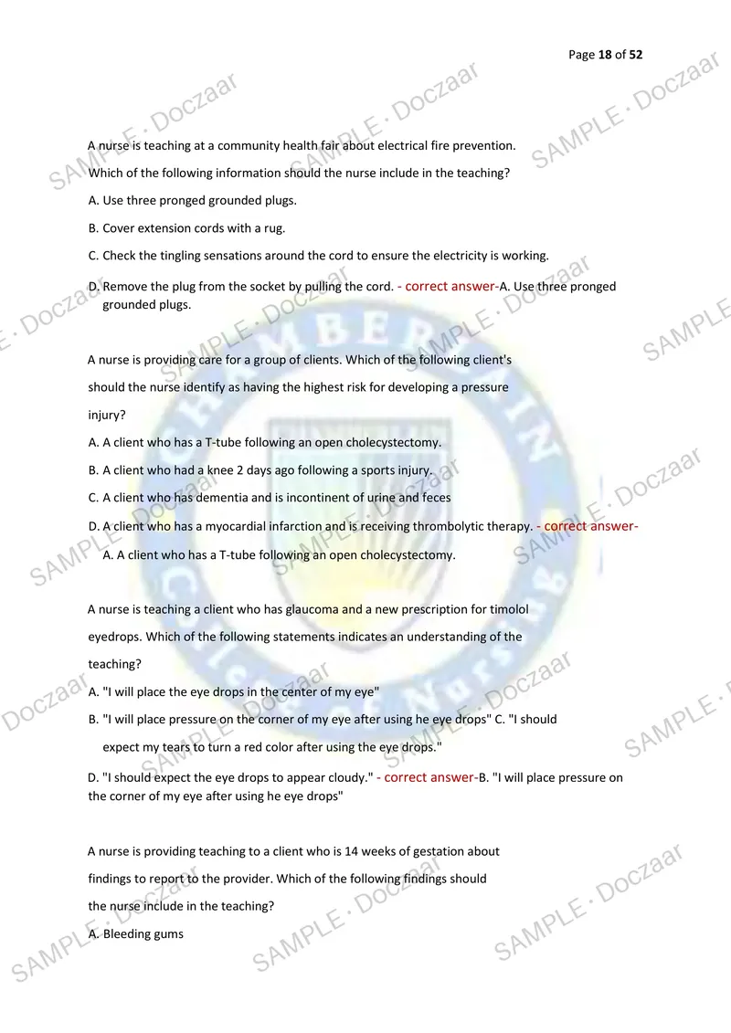Preview page 18 of ATI EXIT EXAM RN COMPREHENSIVE PREDICTOR | FORMS A, B & C | RETAKE EXAM & PRACTICE QUESTIONS | VERIFIED ANSWERS | LATEST