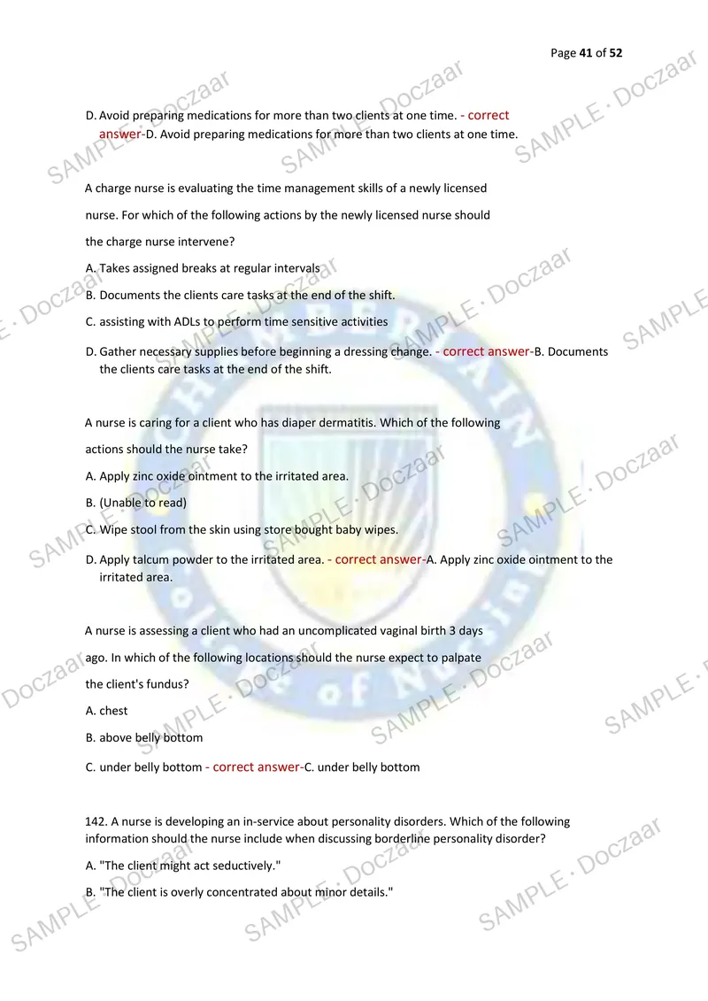 Preview page 41 of ATI EXIT EXAM RN COMPREHENSIVE PREDICTOR | FORMS A, B & C | RETAKE EXAM & PRACTICE QUESTIONS | VERIFIED ANSWERS | LATEST