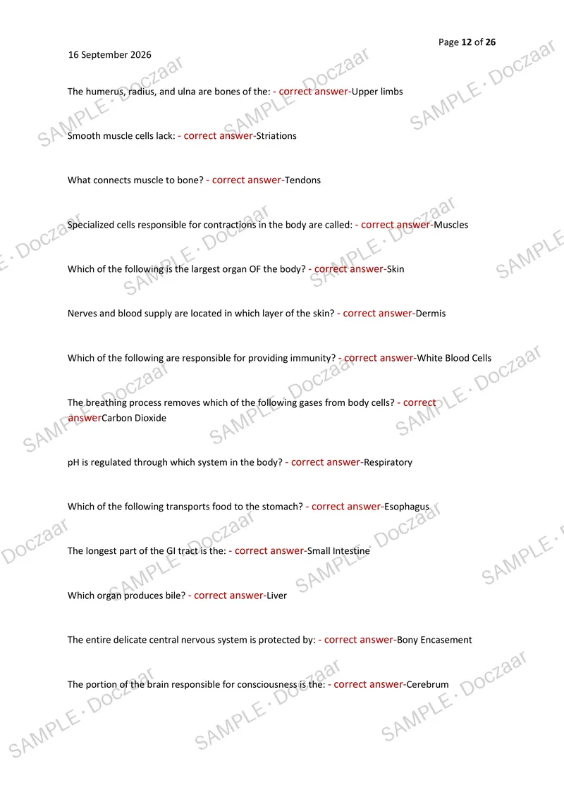 Preview page 12 of STERILE PROCESSING CERTIFICATION EXAM 2026/2027 | 300 HIGH-YIELD QUESTIONS & VERIFIED ANSWERS | LATEST TESTBANK | RECENT