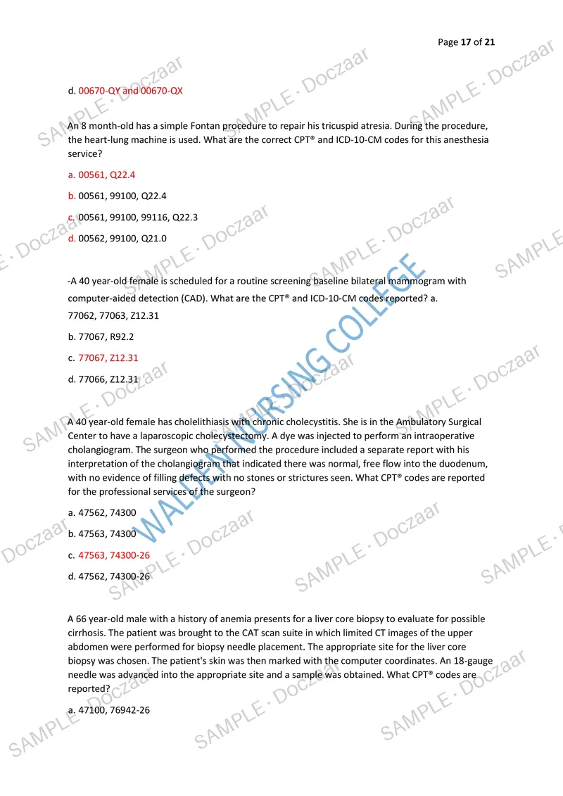 Preview page 17 of CPC EXAM 2026/2027 | 100 HIGH-YIELD QUESTIONS & VERIFIED ANSWERS | LATEST TEST PREP | RECENT & MOST TESTED TOPICS | A+ P