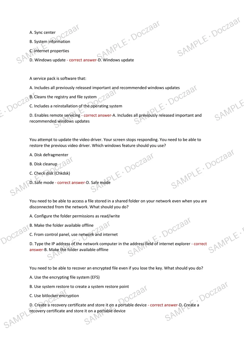 Preview page 12 of MTA EXAM NEWEST 2026/2027 ACTUAL TEST EXAM 150  QUESTIONS AND CORRECT (VERIFIED ANSWERS) COVERING  RECENT AND MOST TESTE
