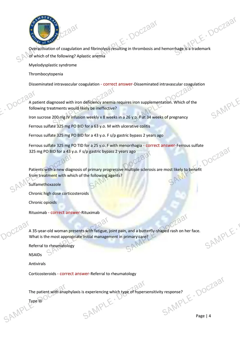 Preview page 4 of NR 667 WEEK 2 EXAM 2026/2027 | 150 HIGH-YIELD QUESTIONS & VERIFIED ANSWERS | LATEST TEST PREP | RECENT & MOST TESTED TOP