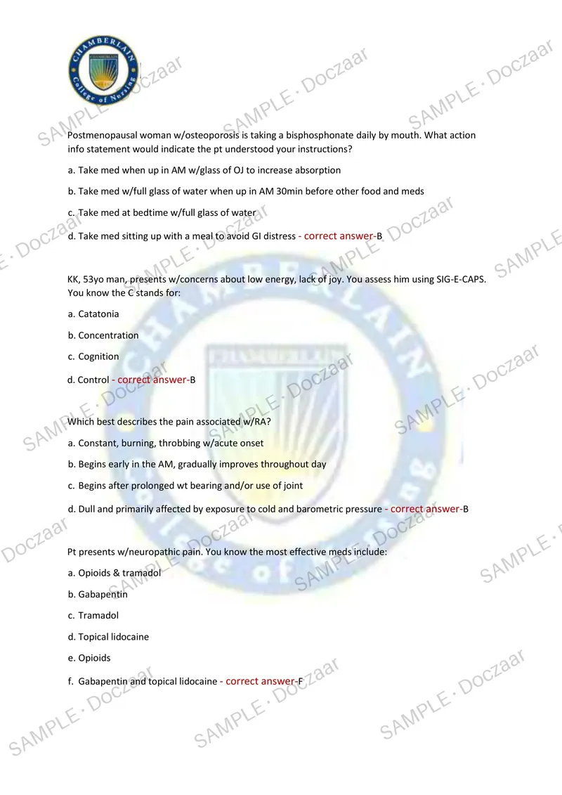 Preview page 10 of NR601 FINAL EXAM 2026/2027 | 300 HIGH-YIELD QUESTIONS & VERIFIED ANSWERS | LATEST TESTBANK | RECENT & MOST TESTED TOPICS