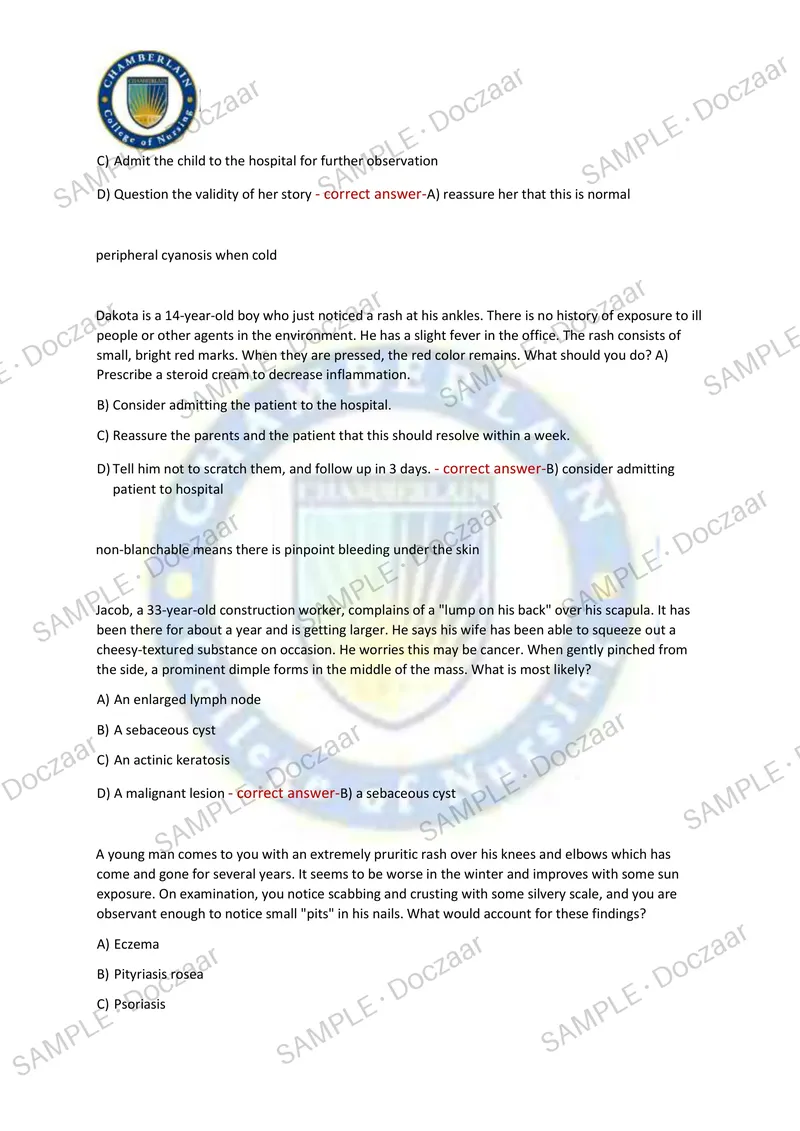 Preview page 25 of NUR631 ADVANCED HEALTH ASSESSMENT TEST 1 2026/2027 | 120 HIGH-YIELD QUESTIONS & VERIFIED ANSWERS | LATEST TEST PREP | RE
