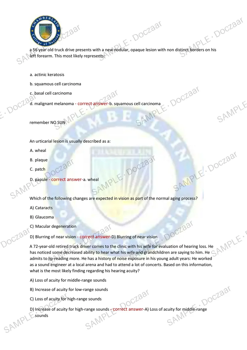 Preview page 31 of NUR631 ADVANCED HEALTH ASSESSMENT TEST 1 2026/2027 | 120 HIGH-YIELD QUESTIONS & VERIFIED ANSWERS | LATEST TEST PREP | RE