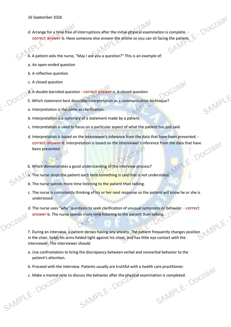 Preview page 15 of NR302 EXAM 2 2026/2027 | 140 HIGH-YIELD QUESTIONS & VERIFIED ANSWERS | LATEST TEST PREP | RECENT & MOST TESTED TOPICS |
