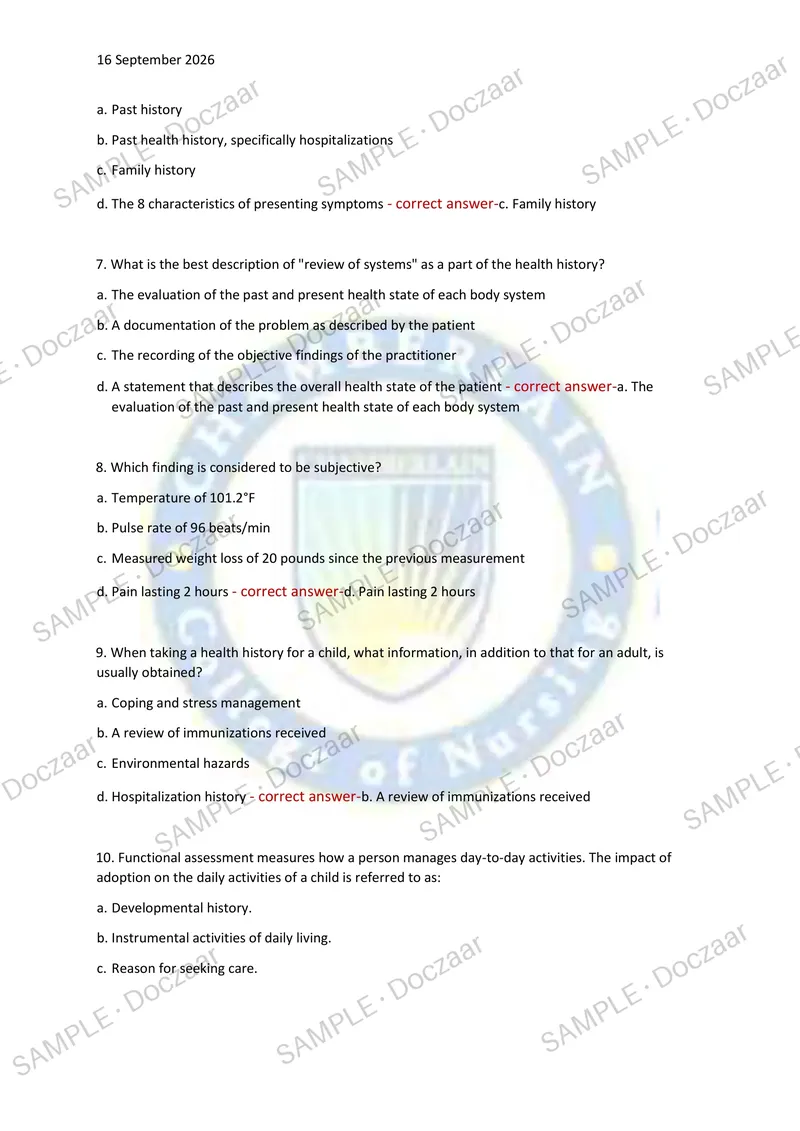 Preview page 19 of NR302 EXAM 2 2026/2027 | 140 HIGH-YIELD QUESTIONS & VERIFIED ANSWERS | LATEST TEST PREP | RECENT & MOST TESTED TOPICS |