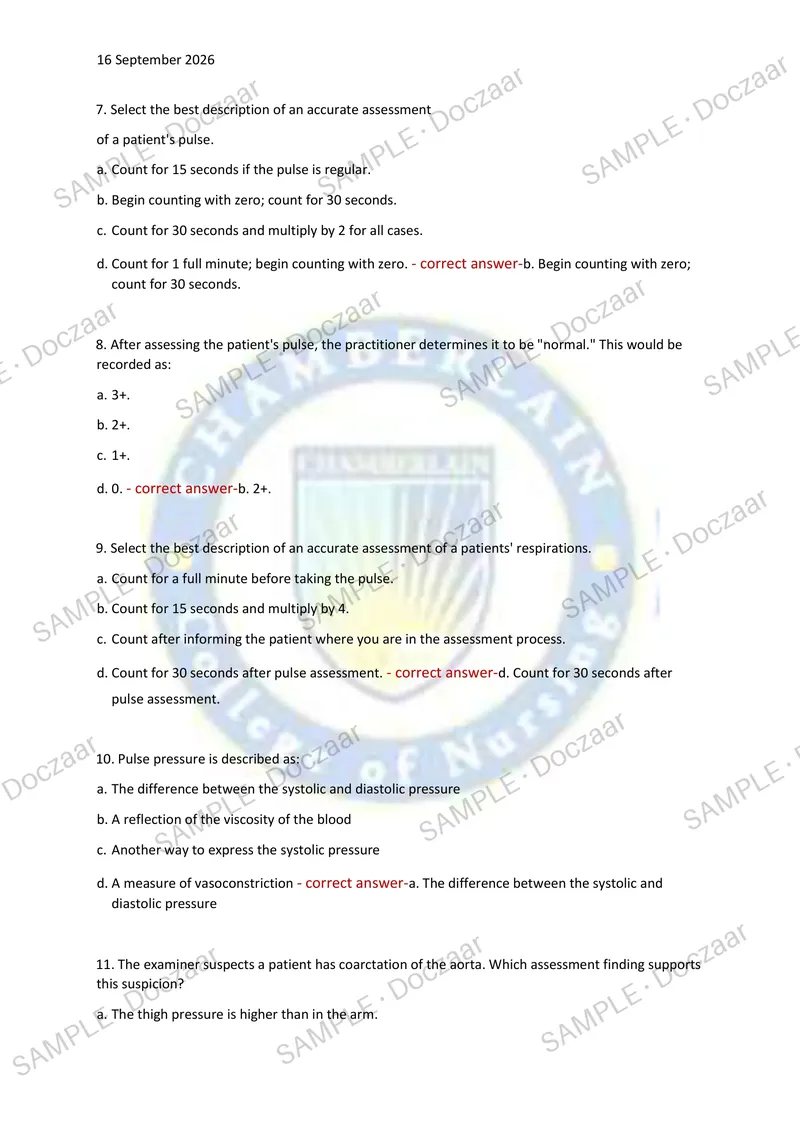 Preview page 28 of NR302 EXAM 2 2026/2027 | 140 HIGH-YIELD QUESTIONS & VERIFIED ANSWERS | LATEST TEST PREP | RECENT & MOST TESTED TOPICS |