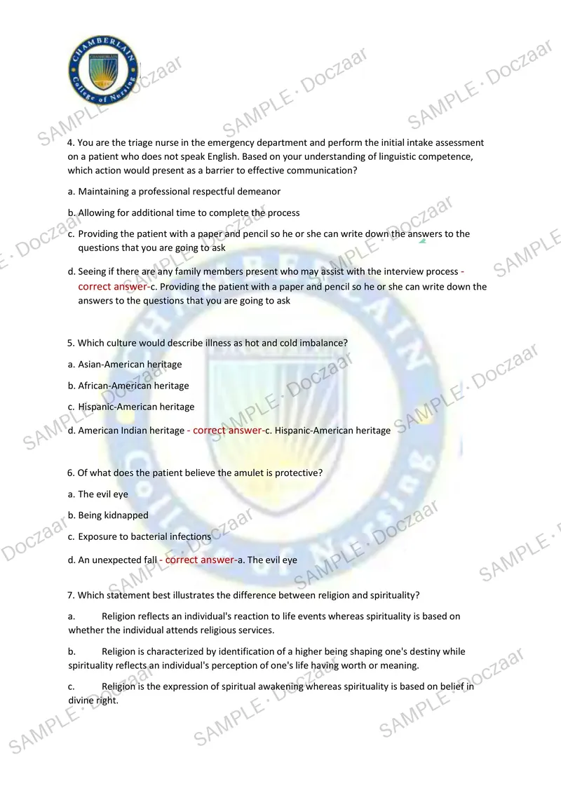 Preview page 12 of NR302 EXAM 1 2026/2027 | 140 HIGH-YIELD QUESTIONS & VERIFIED ANSWERS | LATEST TEST PREP | RECENT & MOST TESTED TOPICS |