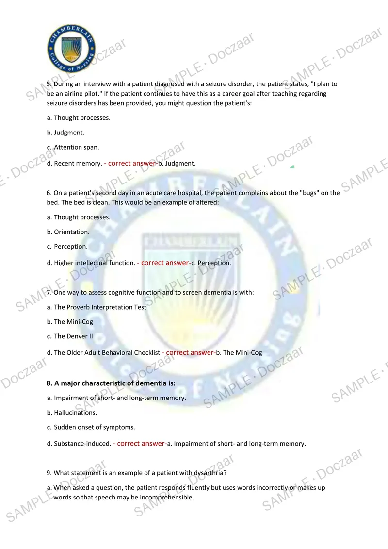 Preview page 23 of NR302 EXAM 1 2026/2027 | 140 HIGH-YIELD QUESTIONS & VERIFIED ANSWERS | LATEST TEST PREP | RECENT & MOST TESTED TOPICS |