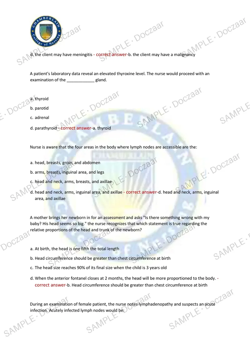 Preview page 7 of NR302 EXAM 2 2026/2027 | 60 HIGH-YIELD QUESTIONS & VERIFIED ANSWERS | LATEST TEST PREP | RECENT & MOST TESTED TOPICS | A