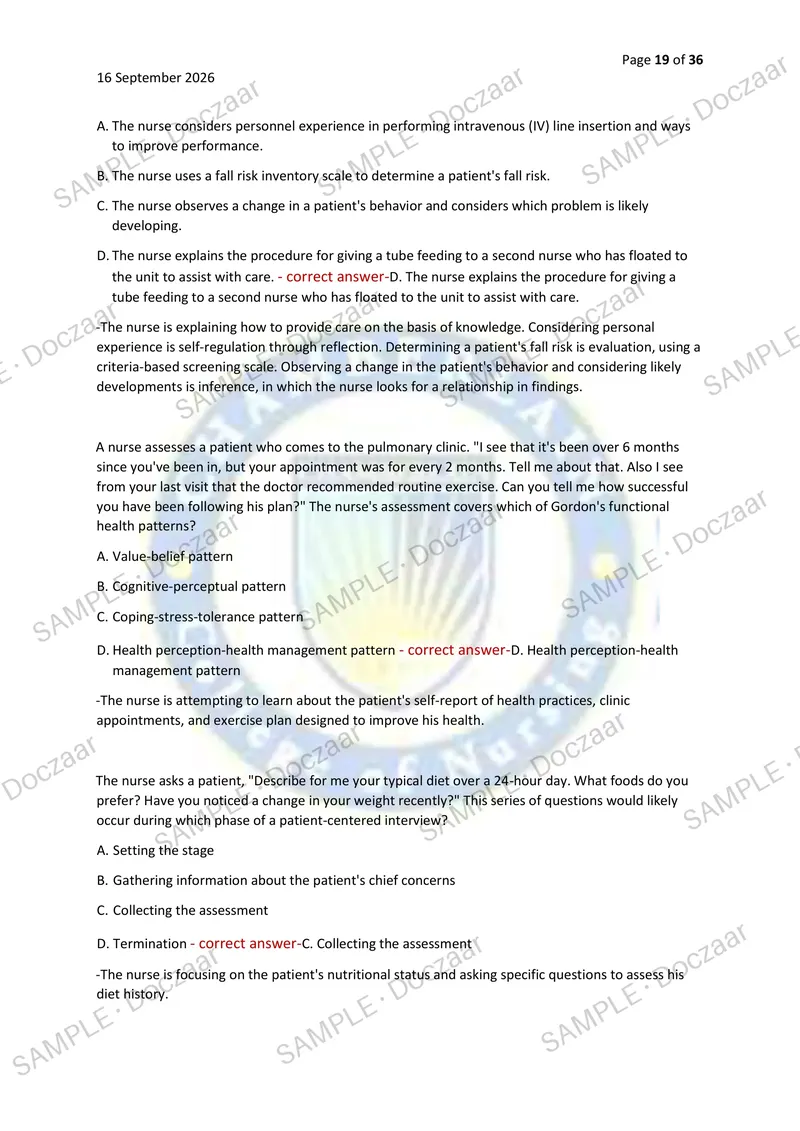 Preview page 19 of NR 226 EXAM 2 2026/2027 | 100 HIGH-YIELD QUESTIONS & VERIFIED ANSWERS WITH DETAILED EXPLANATIONS | LATEST TEST PREP | RE