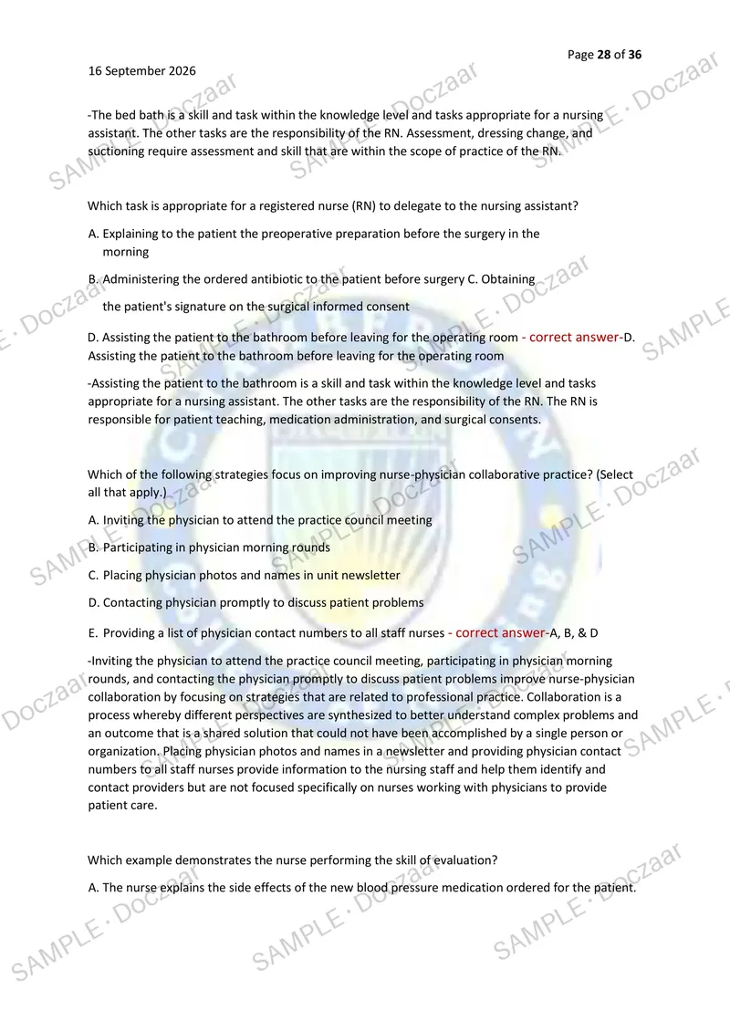 Preview page 28 of NR 226 EXAM 2 2026/2027 | 100 HIGH-YIELD QUESTIONS & VERIFIED ANSWERS WITH DETAILED EXPLANATIONS | LATEST TEST PREP | RE