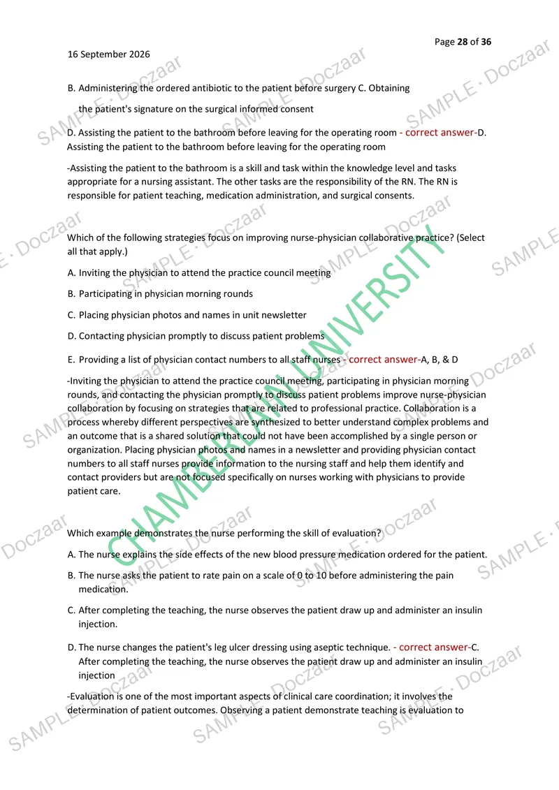 Preview page 28 of NR 226 EXAM1 NEWEST 2026/2027 ACTUAL EXAM 100  QUESTIONS AND CORRECT (VERIFIED ANSWERS) WITH  DETAILED EXPLANATIONS COVE