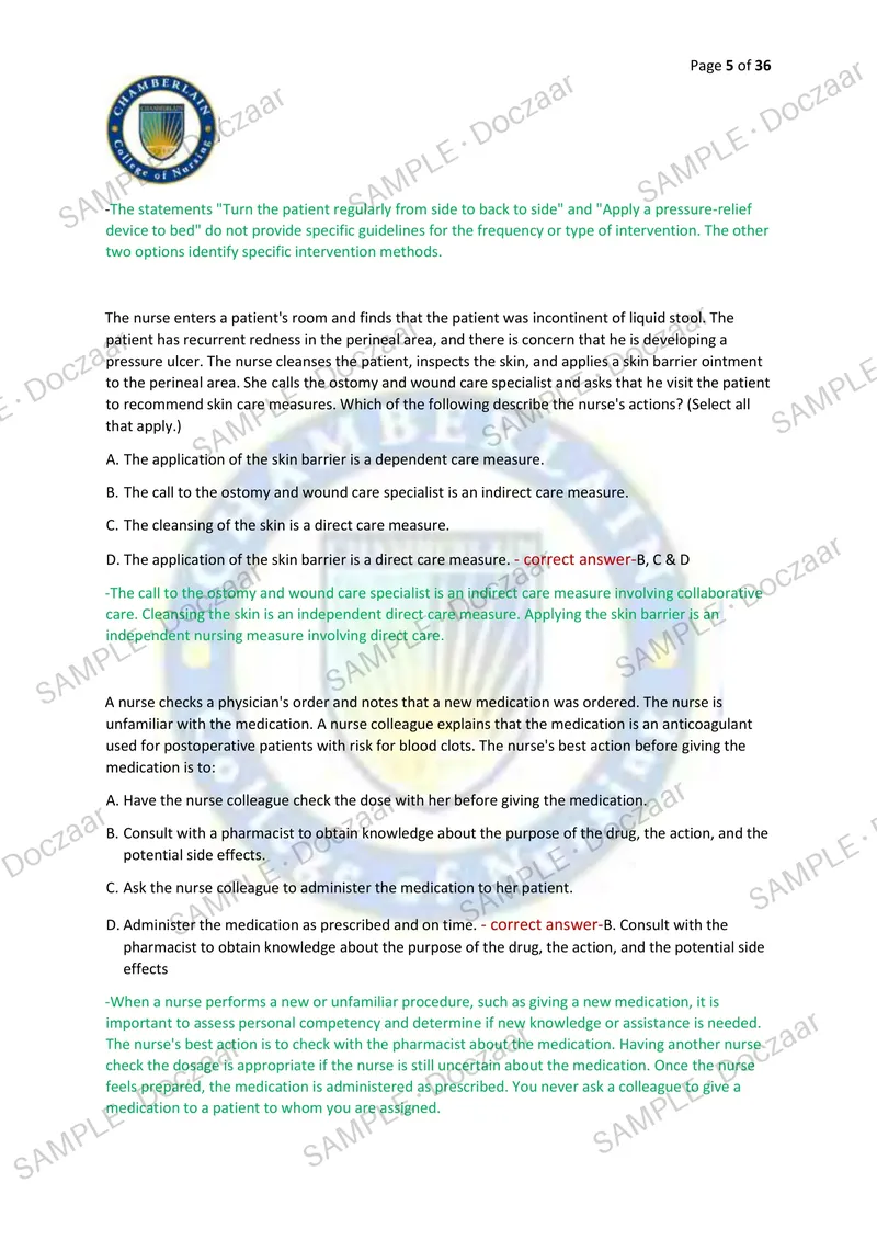 Preview page 5 of NR 226 EXAM 2026/2027 | 100 HIGH-YIELD QUESTIONS & VERIFIED ANSWERS WITH DETAILED EXPLANATIONS | LATEST TEST PREP | RECE