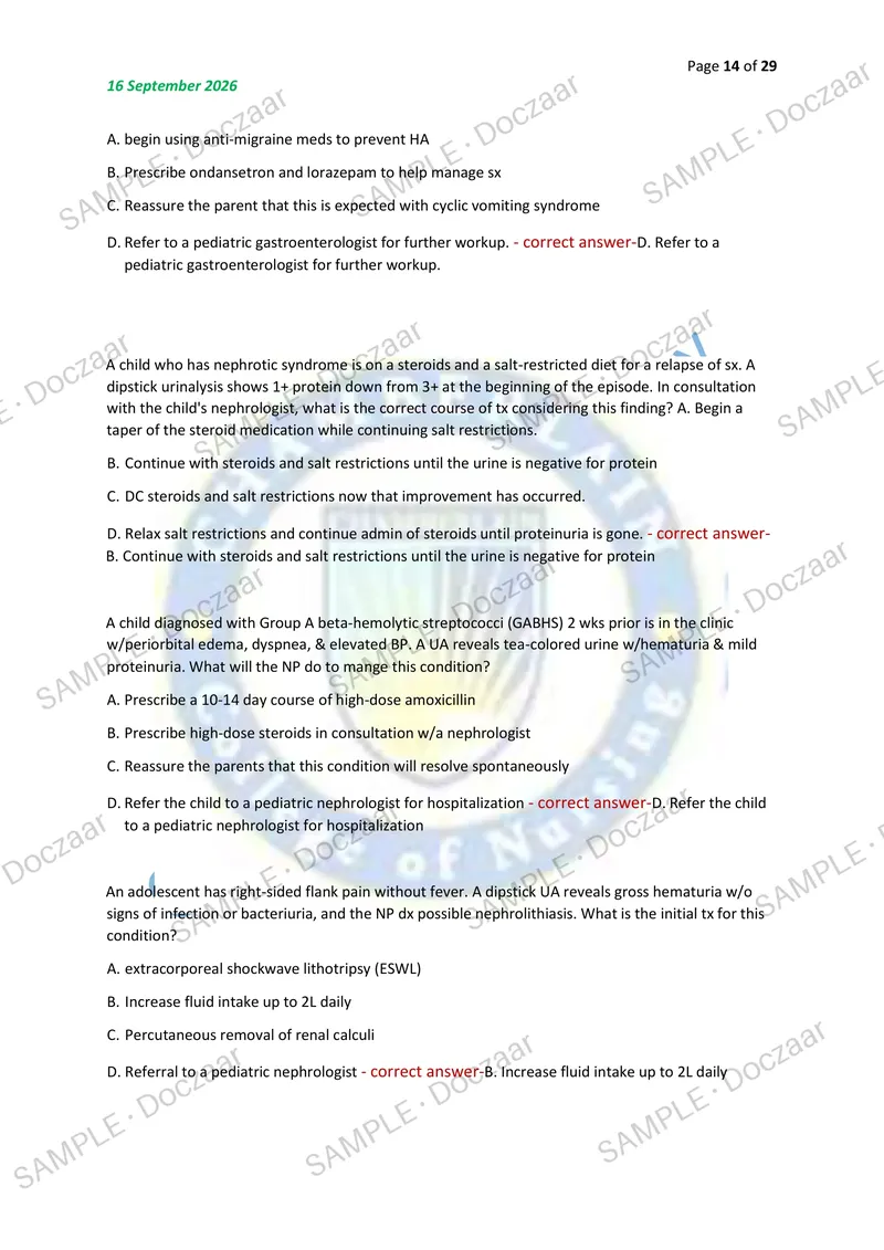 Preview page 14 of NR602 MIDTERM EXAM 2026/2027 | 120 HIGH-YIELD QUESTIONS & VERIFIED ANSWERS | LATEST TEST PREP | RECENT & MOST TESTED TOP