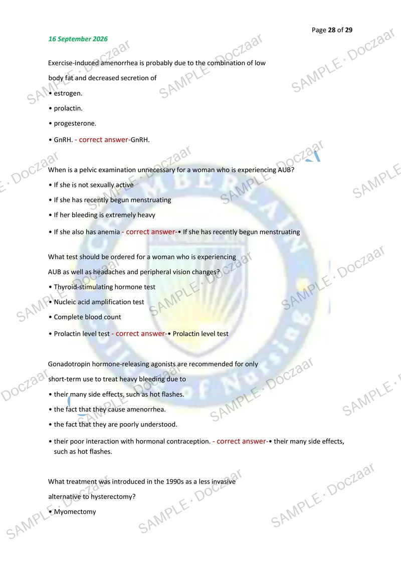 Preview page 28 of NR602 MIDTERM EXAM 2026/2027 | 120 HIGH-YIELD QUESTIONS & VERIFIED ANSWERS | LATEST TEST PREP | RECENT & MOST TESTED TOP