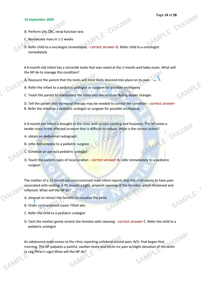Preview page 14 of NR602 FINAL EXAM 2026/2027 | 120 HIGH-YIELD QUESTIONS & VERIFIED ANSWERS | LATEST TEST PREP | RECENT & MOST TESTED TOPIC