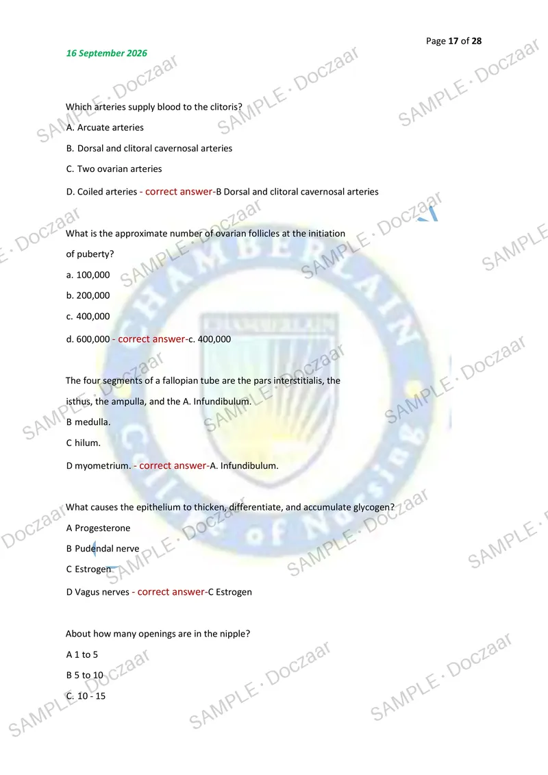 Preview page 17 of NR602 FINAL EXAM 2026/2027 | 120 HIGH-YIELD QUESTIONS & VERIFIED ANSWERS | LATEST TEST PREP | RECENT & MOST TESTED TOPIC